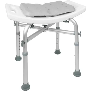 Taburete Ducha Acolchado (150 kg), Banqueta Silla Baño para Mayores Blanco | KMINA | K30018