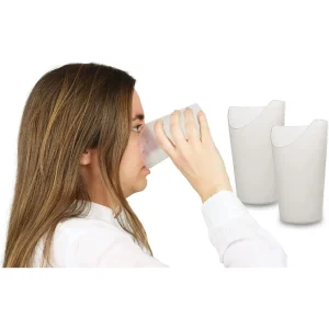 Vaso Disfagia para Adultos (x2 ud), Vaso Recortado con Hueco para la Nariz | PEPE | P40015