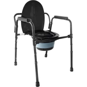 Silla Orinal con Asiento Ajustable (3 en 1), Silla Elevador WC, Silla Ducha para Ancianos Negra | PEPE | P40012