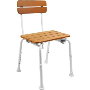 Silla para Ducha (136 kg), Sillas Baño para Mayores, Asiento Efecto Madera | KMINA | K30025
