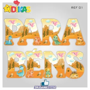 FAIXA "PARABÉNS" - DINOSSAUROS