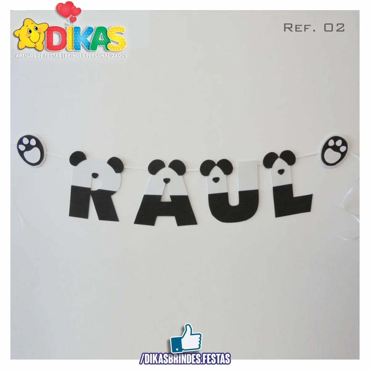 BANDEIROLAS TEMÁTICAS EM E.V.A - PANDA E OS AMIGOS - Image 4