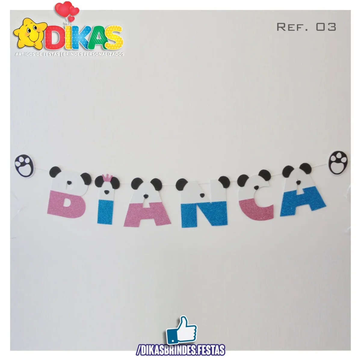 BANDEIROLAS TEMÁTICAS EM E.V.A - PANDA E OS AMIGOS - Image 5