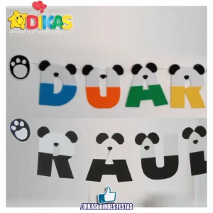 BANDEIROLAS TEMÁTICAS EM E.V.A - PANDA E OS AMIGOS