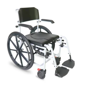 Silla de Ducha Autopropulsable, Silla de Ruedas para Ducha Autopropulsable con Inodoro Negra | KMINA | K30031