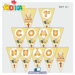BANDEIROLA "1ª COMUNHÃO"