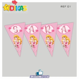 BANDEIROLA PERSONALIZADA - PRINCESA AURORA