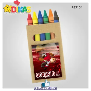 CAIXA DE LÁPIS DE CERA PERSONALIZADA - FUTEBOL BENFICA