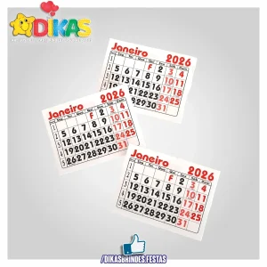 BLOCO DE MINI CALENDÁRIO