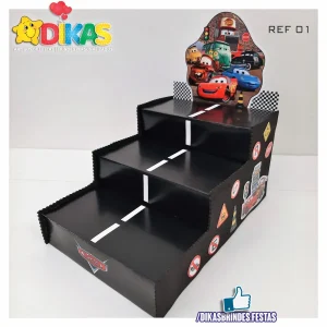 SUPORTE "ESCADOTE" PARA DOCES (3 DEGRAUS) - CARS