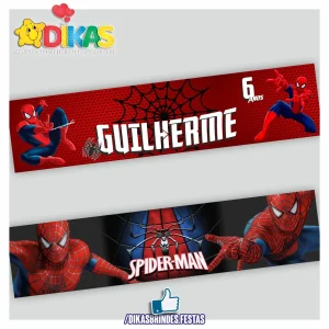 FAIXA TEMÁTICA E/OU PERSONALIZADA - HOMEM ARANHA