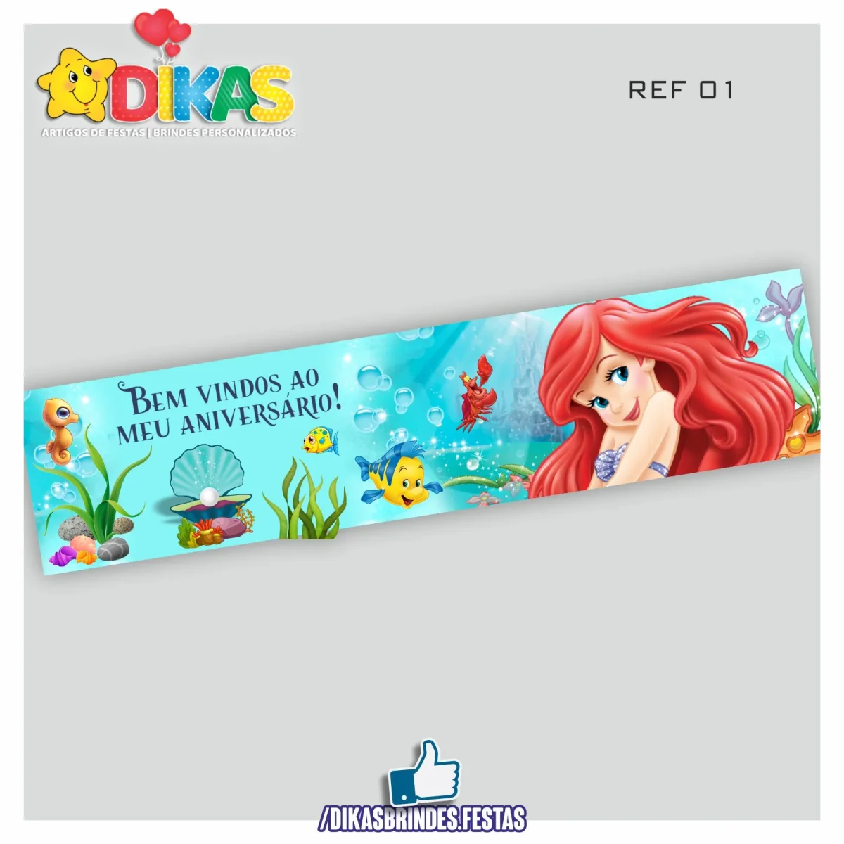 FAIXA TEMÁTICA E/OU PERSONALIZADA - PEQUENA SEREIA - Image 3
