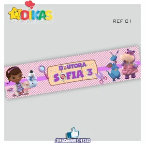 FAIXA TEMÁTICA E/OU PERSONALIZADA - DOUTORA BRINQUEDOS
