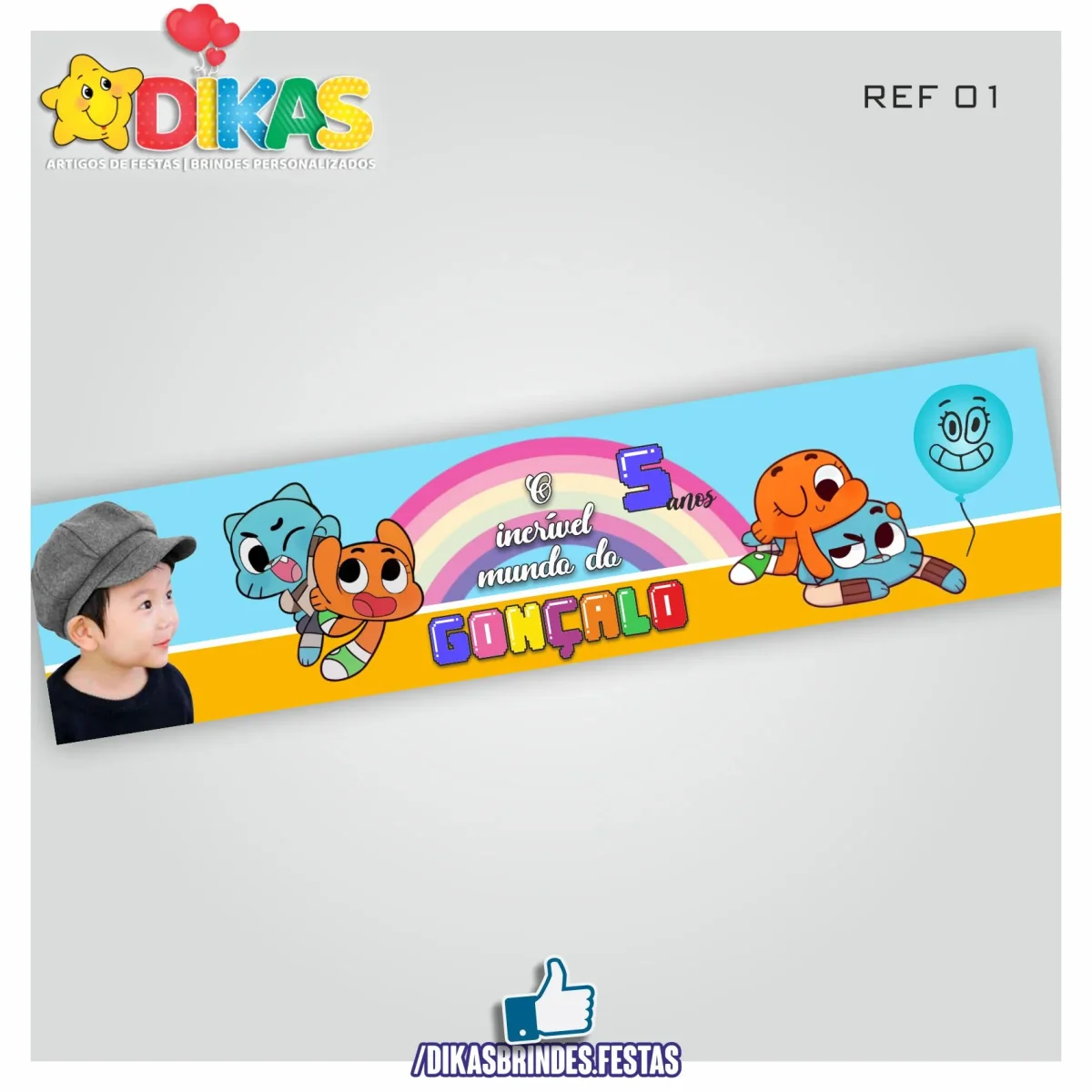 FAIXA TEMÁTICA E/OU PERSONALIZADA - GUMBALL