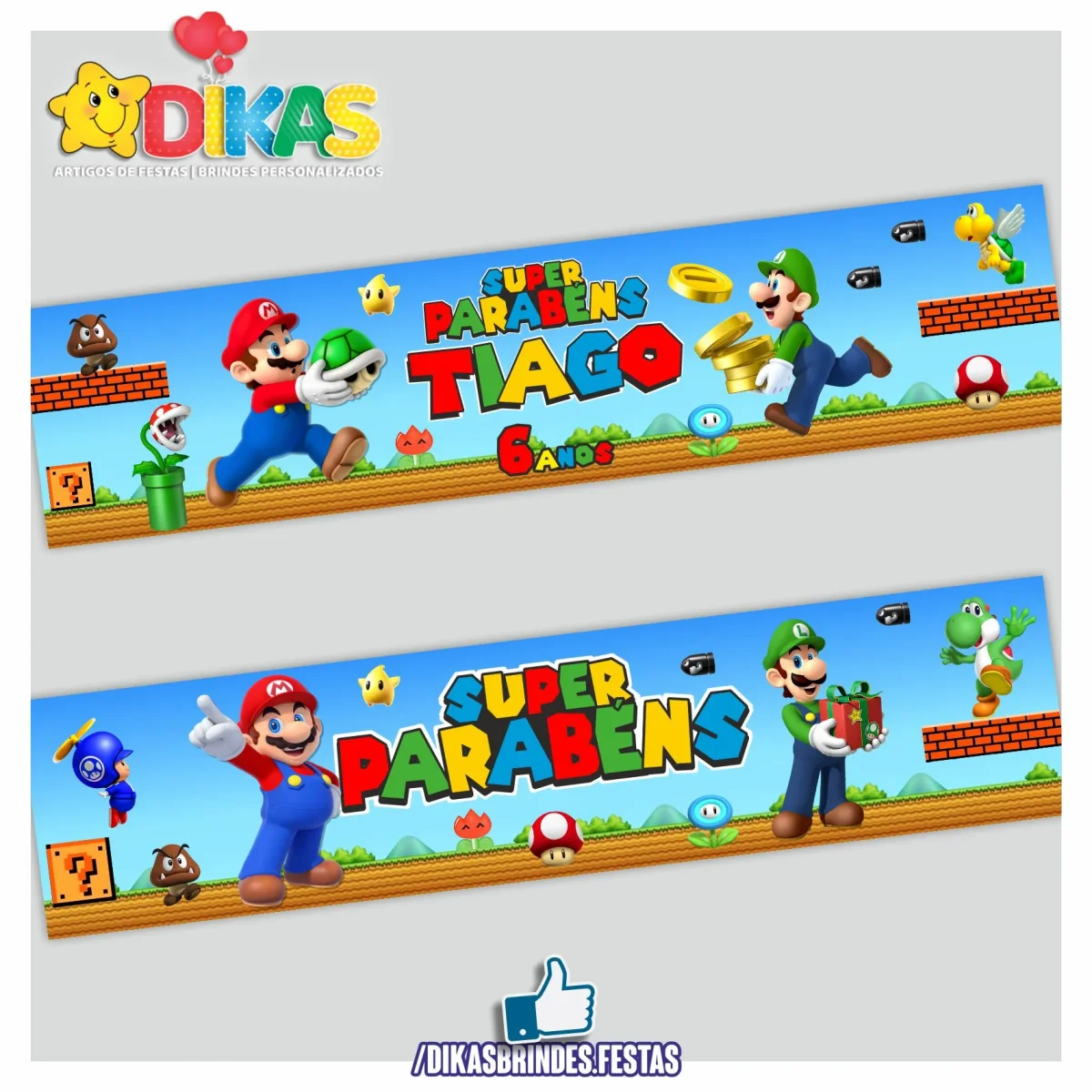 FAIXA TEMÁTICA E/OU PERSONALIZADA - MARIO BROS - Image 2