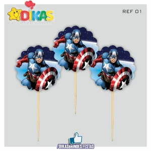 TOPPERS SIMPLES - CAPITÃO AMÉRICA