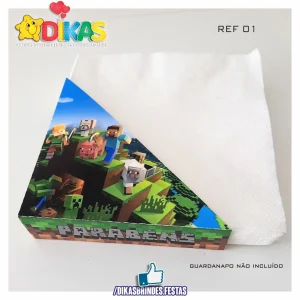 PORTA-GUARDANAPO EM PAPEL - MINECRAFT