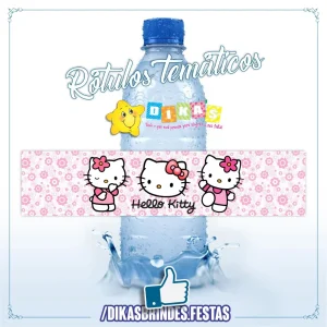 RÓTULO P/ GARRAFA DE ÁGUA - HELLO KITTY
