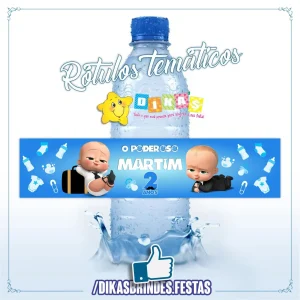 RÓTULO PERSONALIZADO P/ GARRAFA DE ÁGUA - BOSS BABY