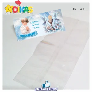SACO PRENDA C/ TAG PERSONALIZADO - 1ª COMUNHÃO / CRISMA