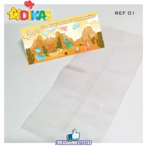 SACO PRENDA C/ TAG PERSONALIZADO - DINOSSAUROS
