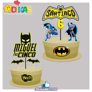 TOPO DE BOLO PERSONALIZADO - BATMAN