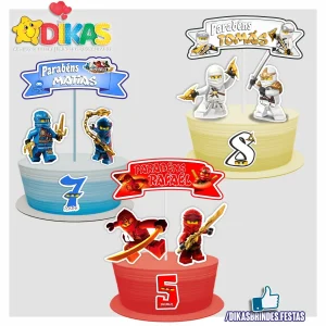 TOPO DE BOLO PERSONALIZADO - NINJAGO