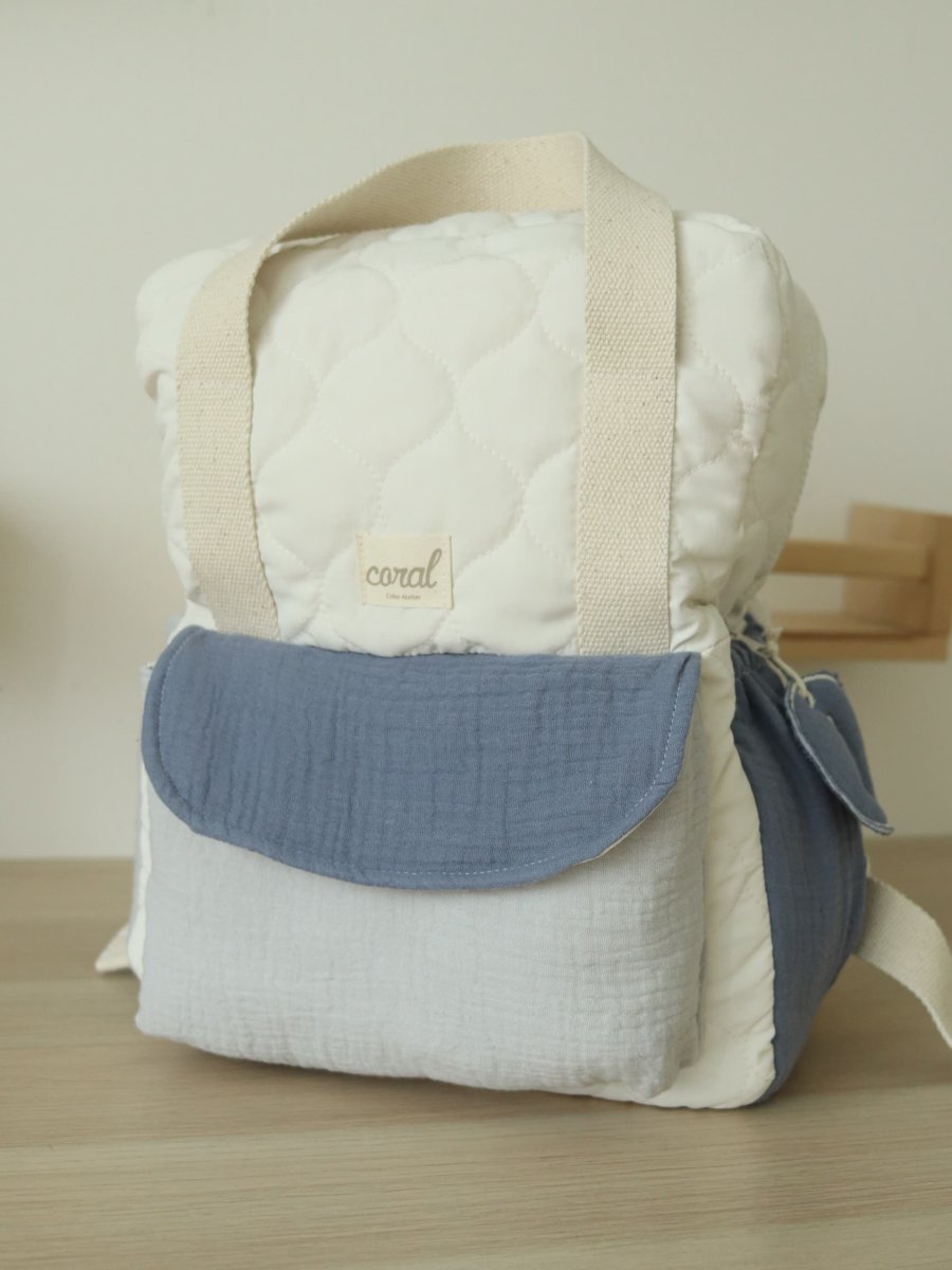 MOCHILA PASSEIO azul/cinza