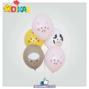 BALÕES LÁTEX ANIMAIS DA QUINTA